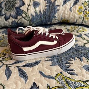 Vans Burgundy and White Sneakers